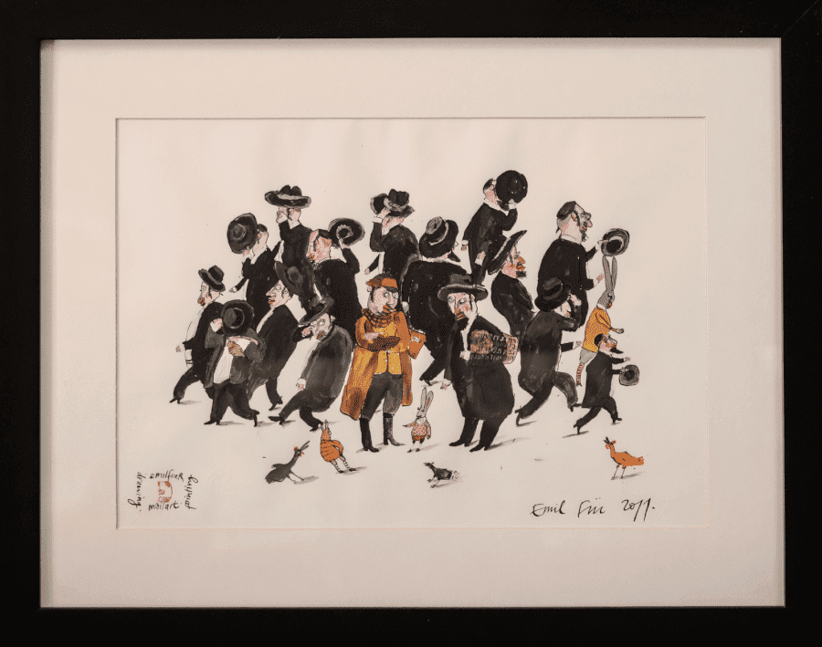 Men meeting on the street by Emil Für Men meeting on the street by Emil Für.