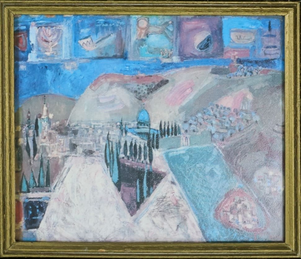 Untitled painting by Rubin 5 Artwork of Reuven Rubin with landscape around Jerusalem