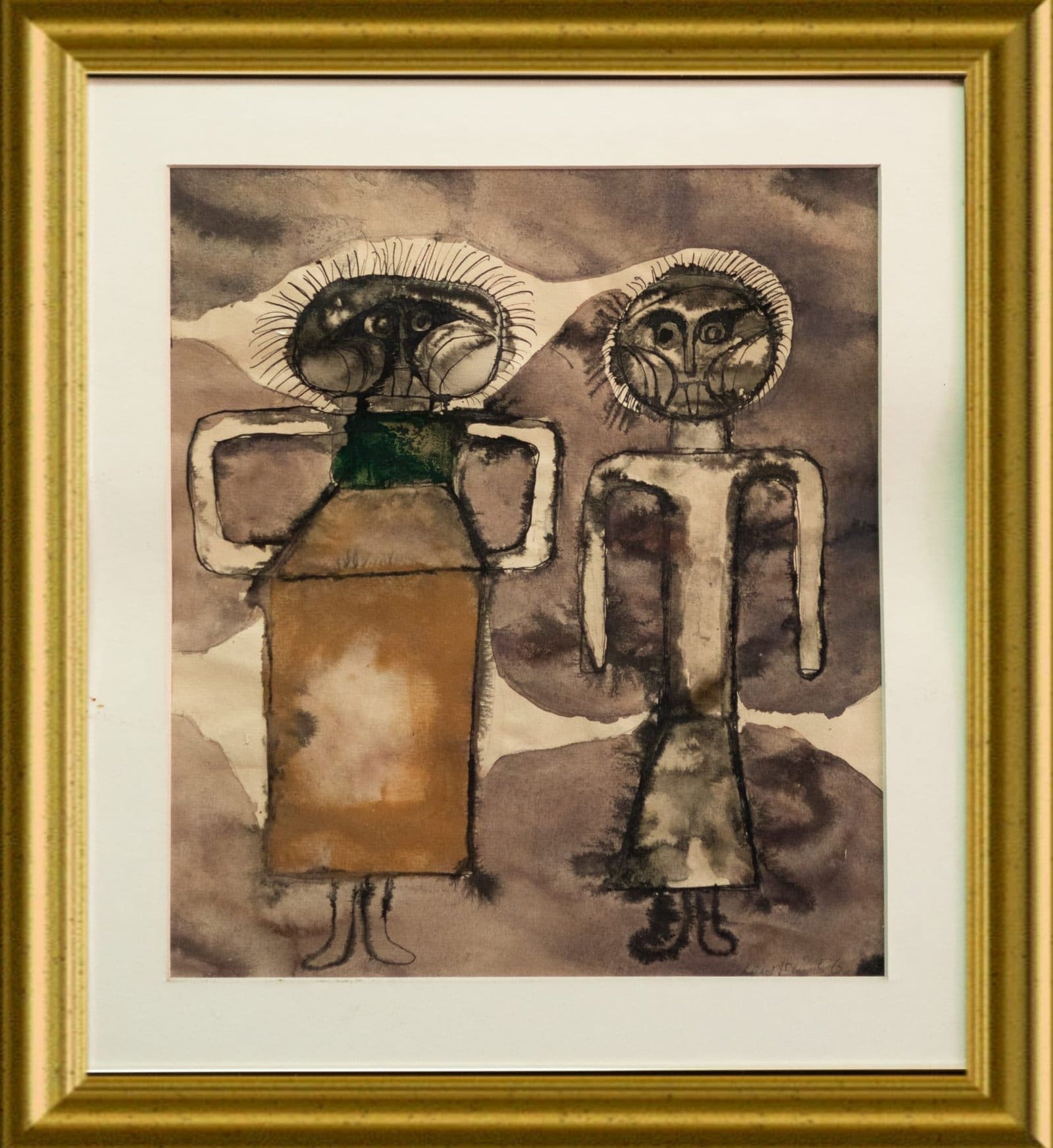 Corpse de Garde by Jan Lebenstein. Jan Lebenstein artwork of Axial Figures. Two figures standing next to each other.