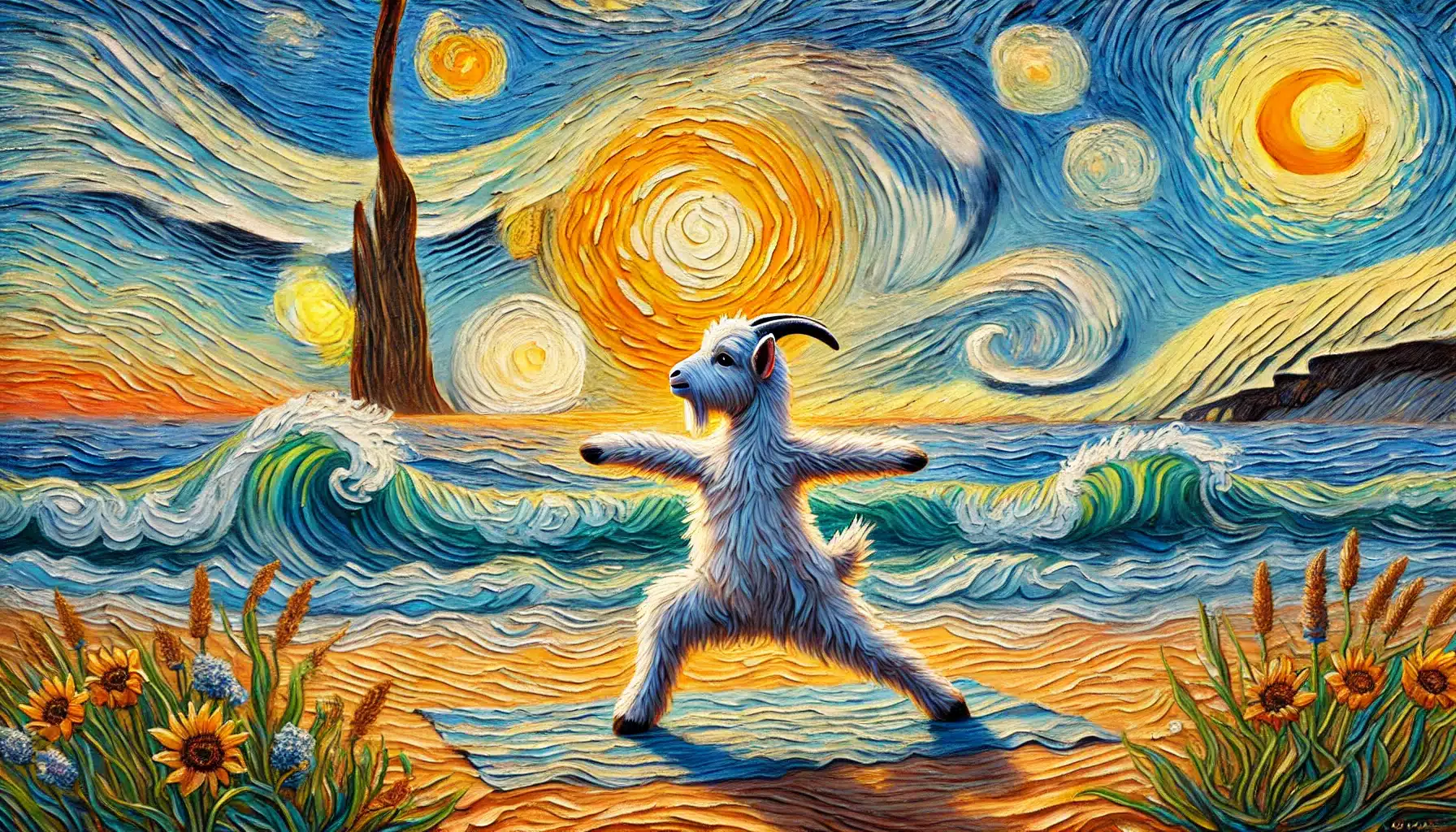 Yoga in Yiddishland California represented through graphic art