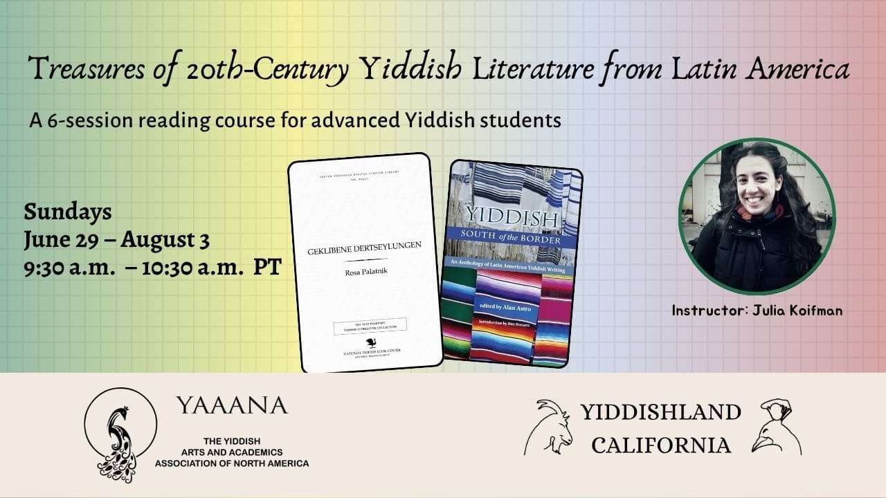 Poster of Introduction to 20th-century Yiddish literature in Latin America, emphasizing marginalized voices and unique migration narratives.