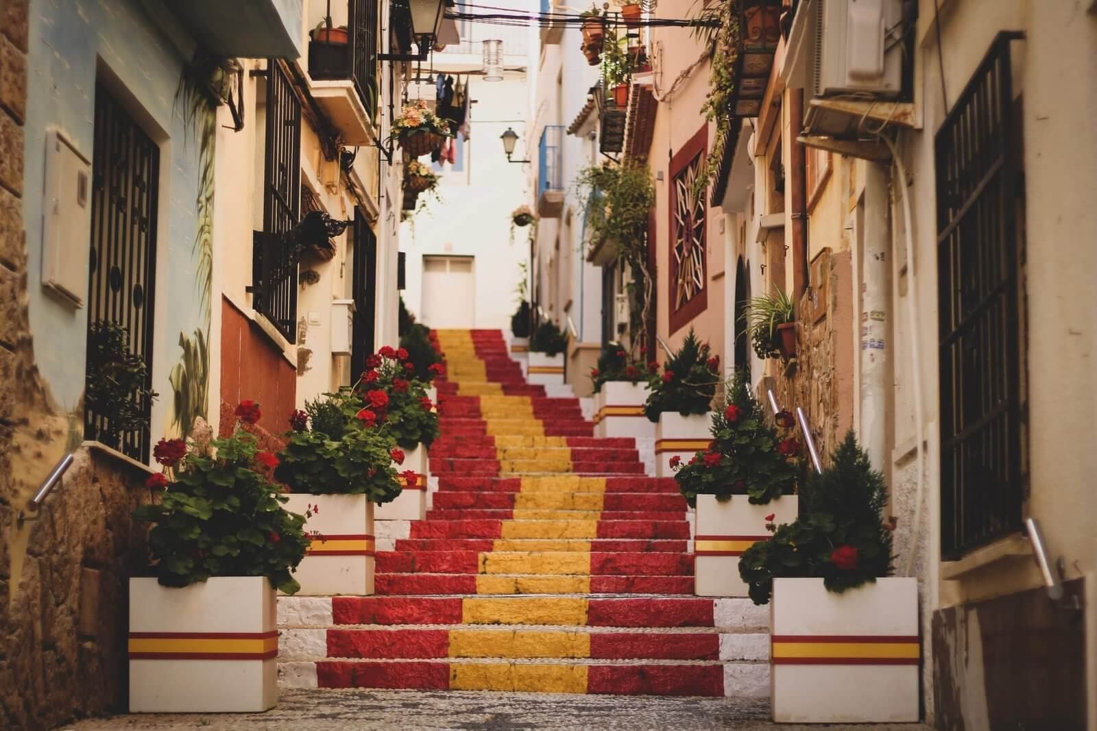 Outdoor Spanish stairway