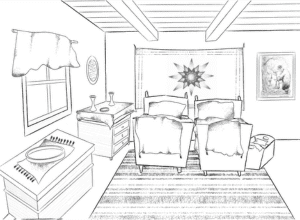 Our Project drawing of a room interior with furniture